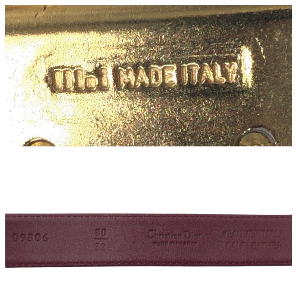 Christian Dior Vintage Red Gold Leather D9306 Belt for Women - Picture 5 of 5